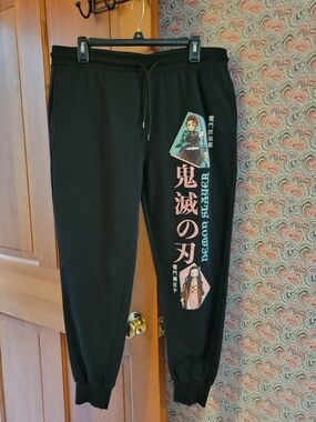 Demon Slayer Black Graphic Joggers Tanjiro & Nezuko XXL